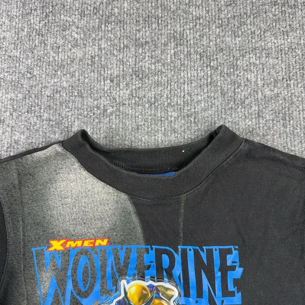 X-Men Shirt Boys 6/7 Black Wolverine Graphic Tee Marvel Comics Superhero Youth